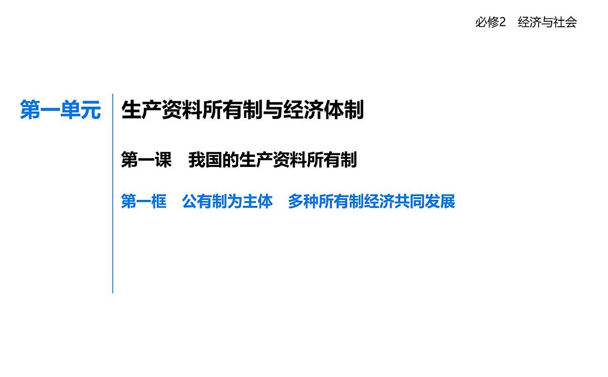 01 第一框 公有制为主体 多种所有制经济共同发展第1页