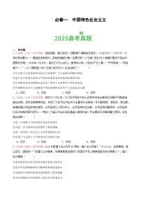 备战2026年高考政治(2025年真题分类汇编通用版)必修一《中国特色社会主义》(全国通用)(原卷版+解析)