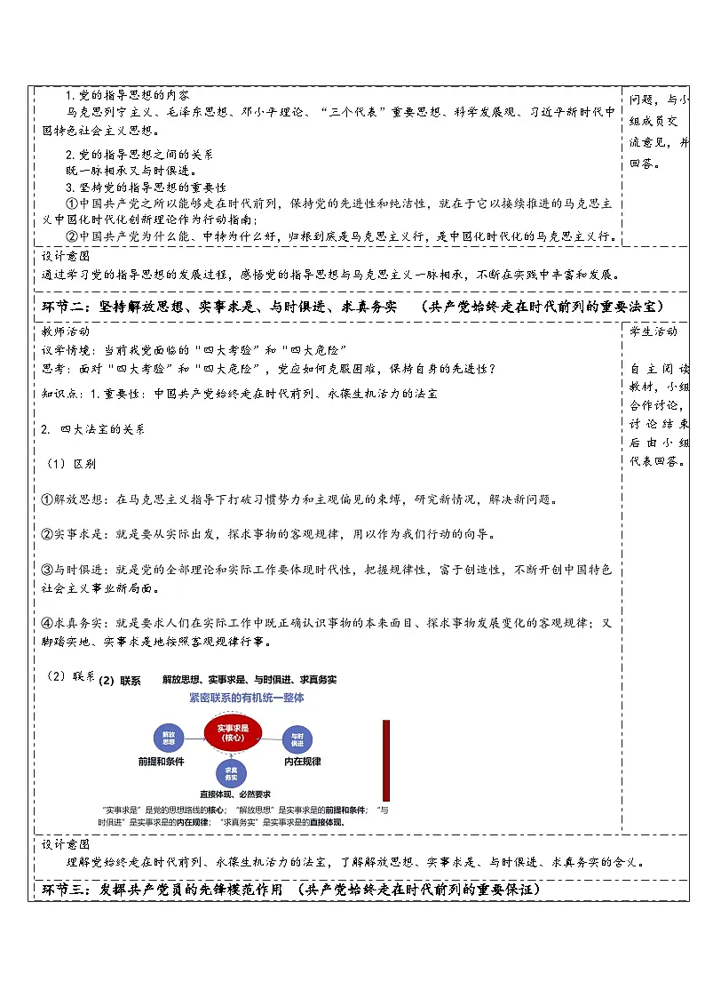 2.2 始终走在时代前列 教学设计高中政治统编版必修三政治与法治第2页