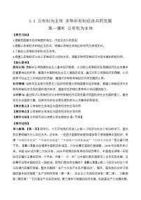 高中政治 (道德与法治)多种所有制经济共同发展第1课时教案