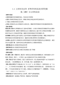 政治 (道德与法治)必修2 经济与社会多种所有制经济共同发展第2课时教学设计