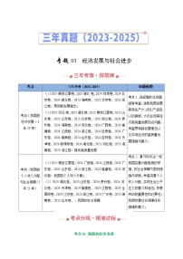 2023-2025年高考政治真题分类汇编专题03经济发展与社会进步（Word版附解析）