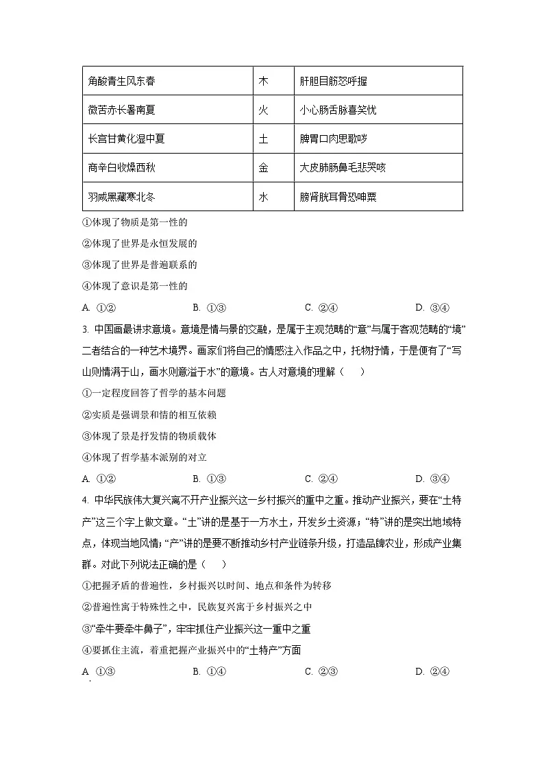 2025~2026学年河南省南阳市六校高二(上)10月月考政治政治试题(学生版)第2页