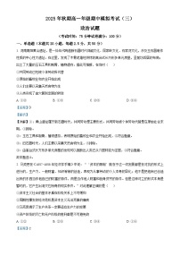 河南省南阳市方城县第一高级中学2025-2026学年高一上学期11月期中政治试卷（含答案）