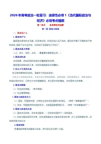 2026年高考政治一轮复习:选择性必修1《当代国际政治与经济》必背考点提纲 讲义