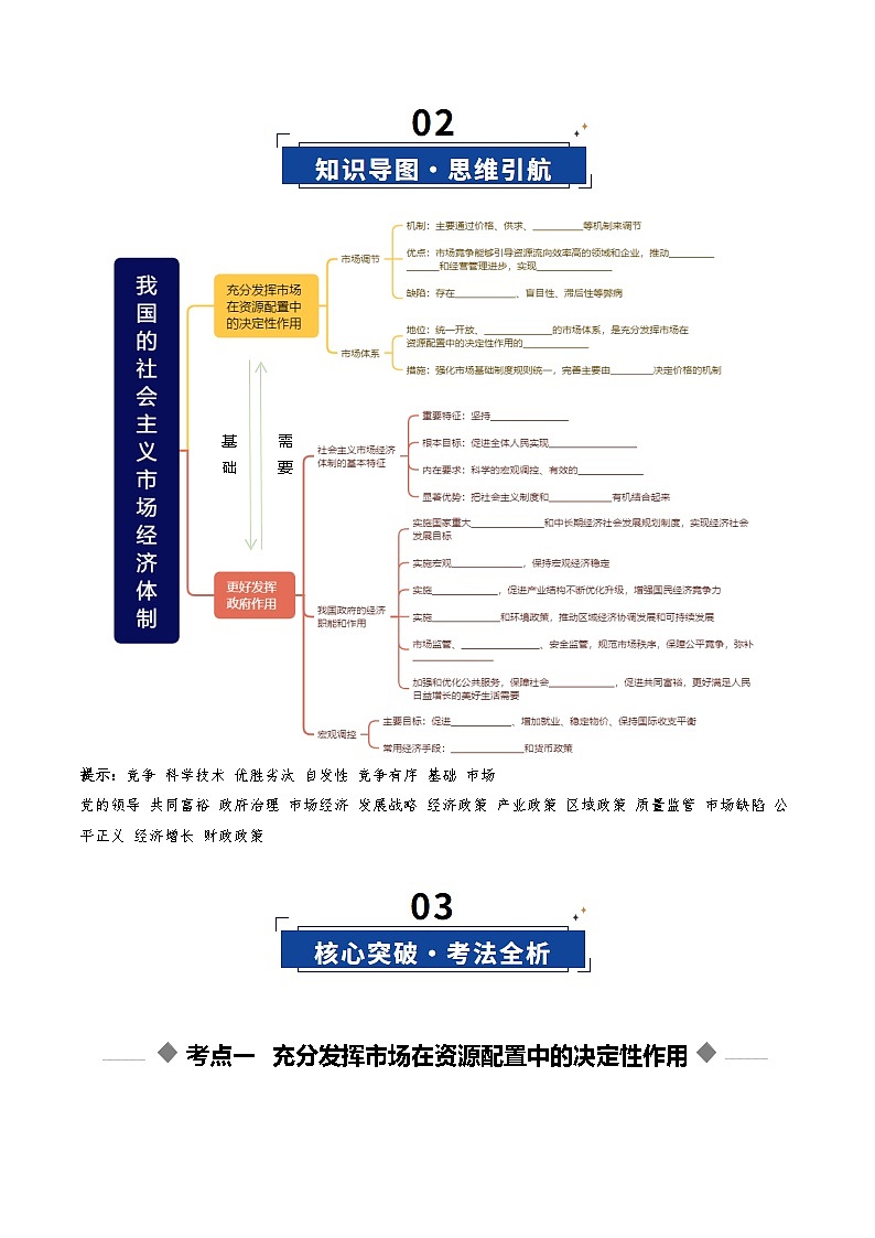 高考政治一轮复习-我国的社会主义市场经济体制(复习讲义)(全国通用)(原卷版)第3页