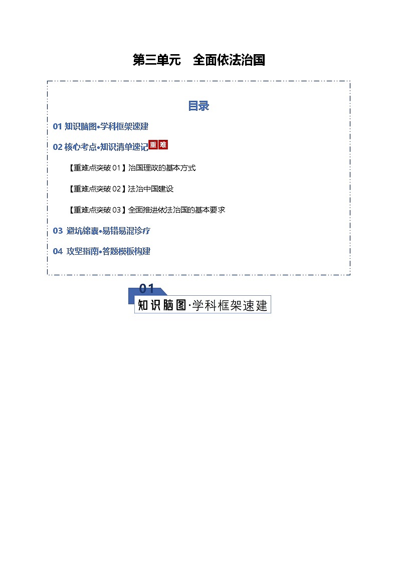 全面依法治国(知识清单)(全国通用)2026年高考政治一轮复习讲练测第1页