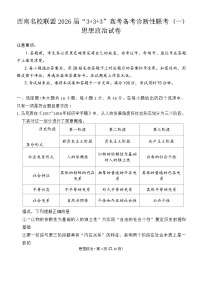 西南名校联盟2026届“3+3+3”高考模拟诊断性联考（一）政治试题（含答案）