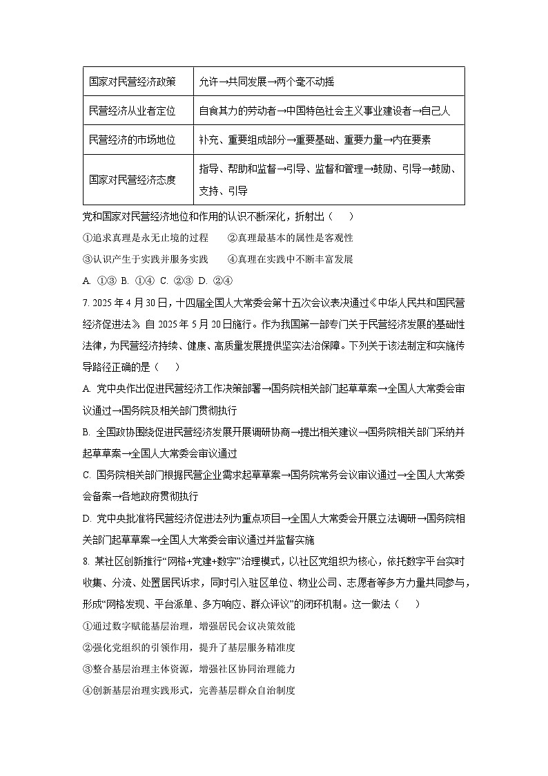 河北省唐山市十校2025-2026学年高三上学期11月期中考试政治试卷(学生版)第3页