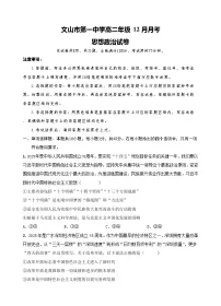 云南省文山壮族苗族自治州文山市第一中学2025-2026学年高二上学期12月月考政治试题(含解析)含答案解析