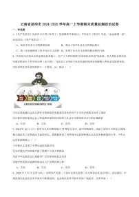 2024-2025学年云南省昆明市高一上学期期末质量监测政治试卷（有答案）