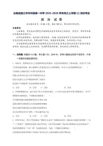 2025-2026学年云南省丽江市华坪县第一中学高三上学期12月月考政治试题（有解析）