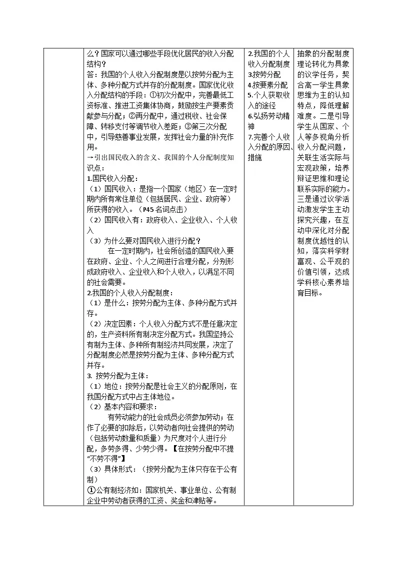 4.1《我国的个人收入分配》教案_统编版高中思想政治必修2(25年自营)第2页