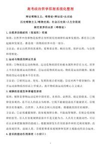 高考政治哲学原理系统化整理知识清单（共13页）