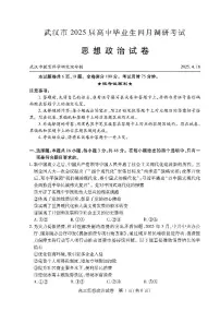 湖北省武汉市2025届高中毕业生四月调研考试政治试卷（含答案）