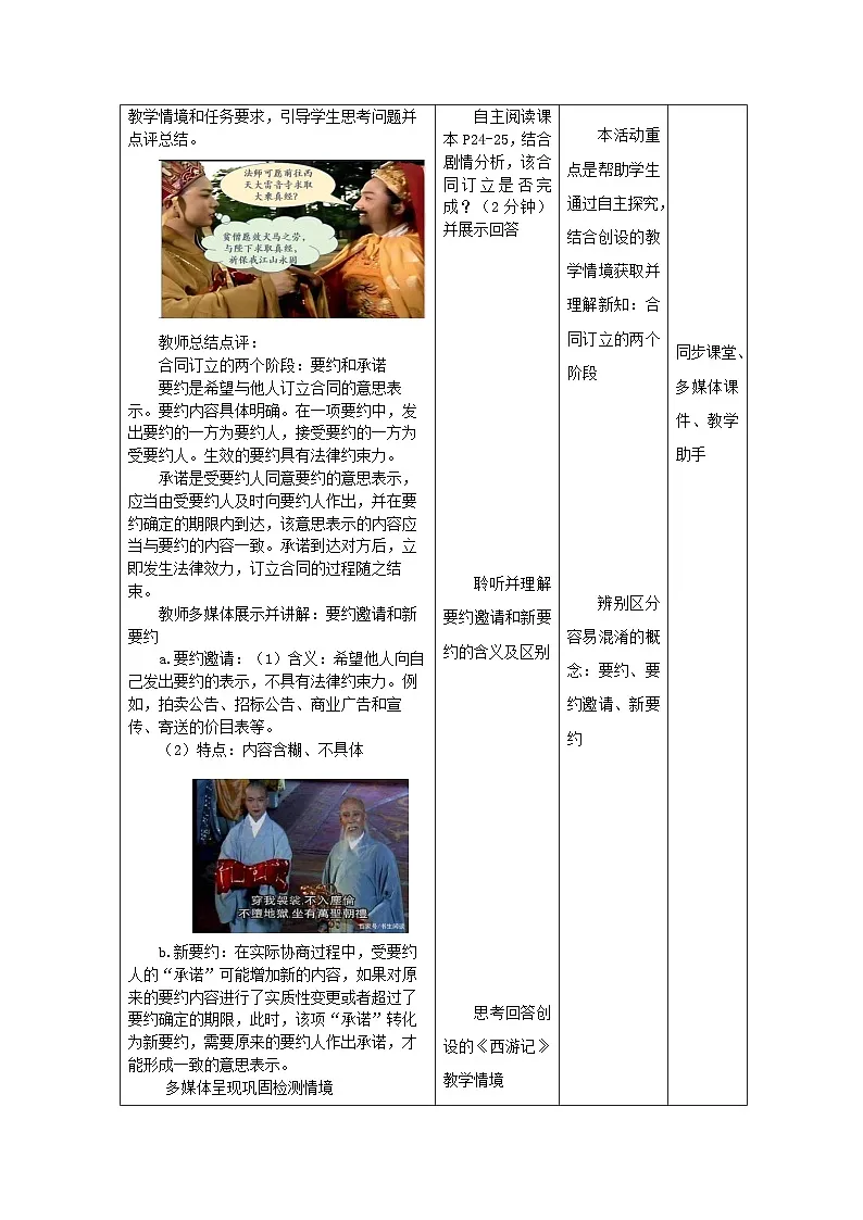 统编版高中政治选择性必修二 3.1 订立合同学问大 教学设计第3页