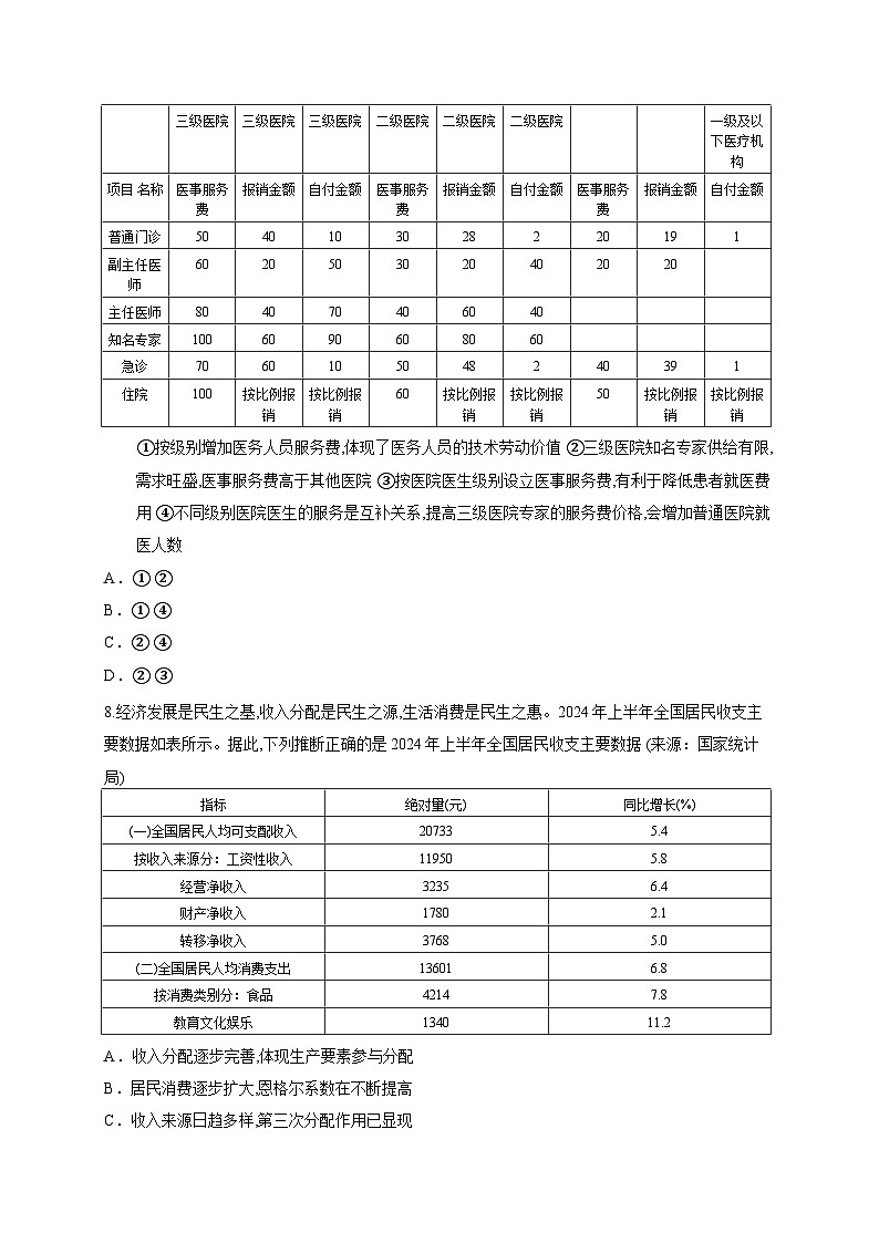 北京市2025-2026学年高三上学期10月第二次统练政治试卷(含答案解析)第3页