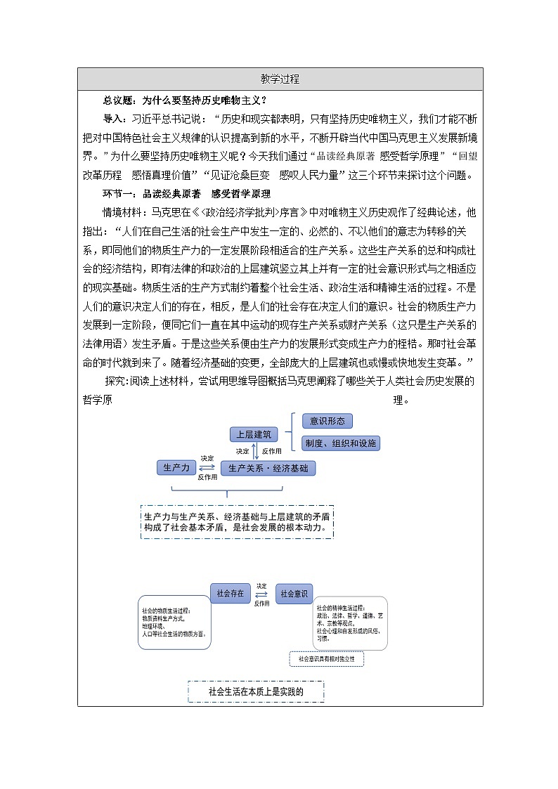 高中思想政治统编版必修4 第2单元 综合探究 坚持历史唯物主义 反对历史虚无主义表格式教案第2页