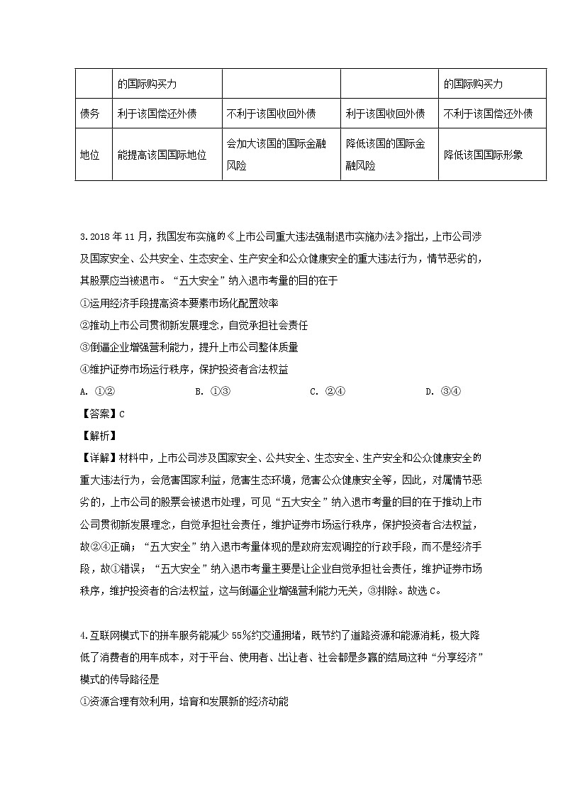 江西省2020届高三上学期第一次大联考政治试题03