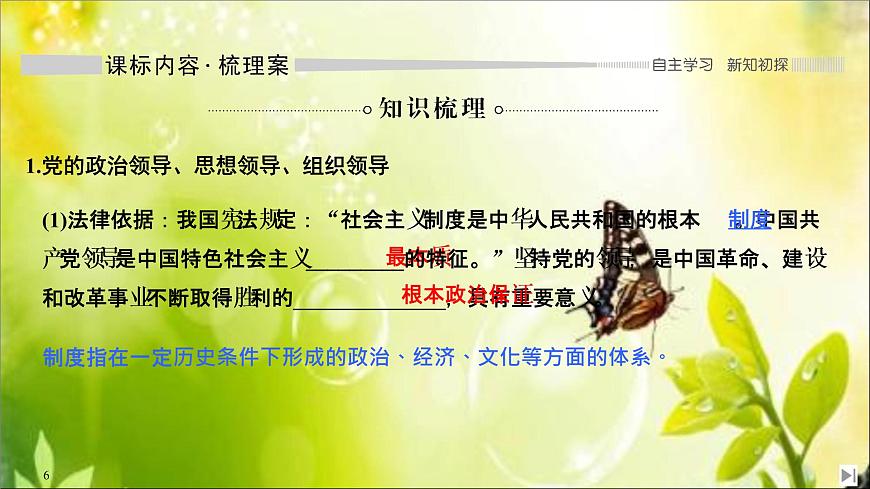 （新）統(tǒng)編版高中政治必修三課件：第一單元+第三課+課時(shí)1+堅(jiān)持黨的領(lǐng)導(dǎo)第6頁(yè)