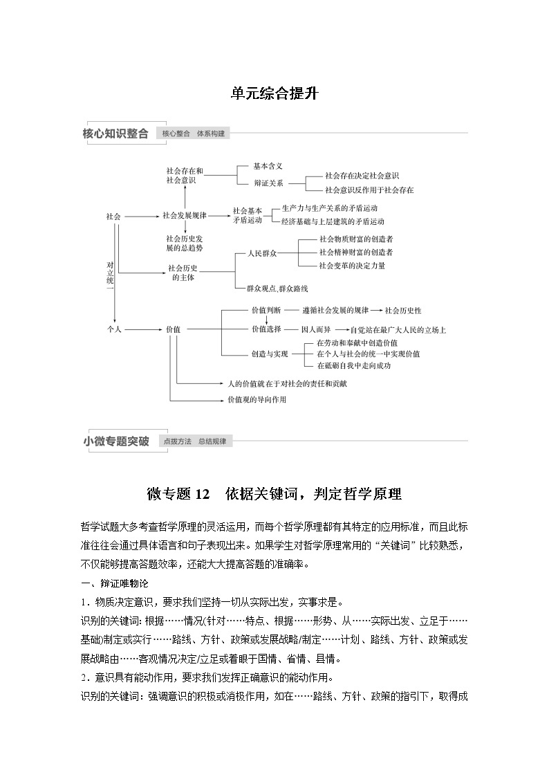 2021年高考政治一轮复习（新高考版）必修4 第13单元 单元综合提升 试卷01