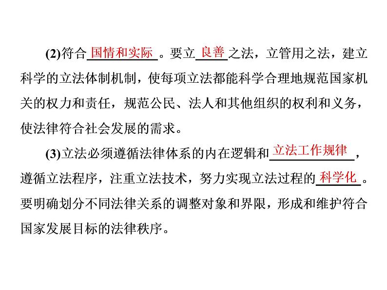 (新教材)2019-2020新课程同步统编版高中政治必修三政治与法治新学案课件:第九课 第一框 科学立法 课件(35张)03