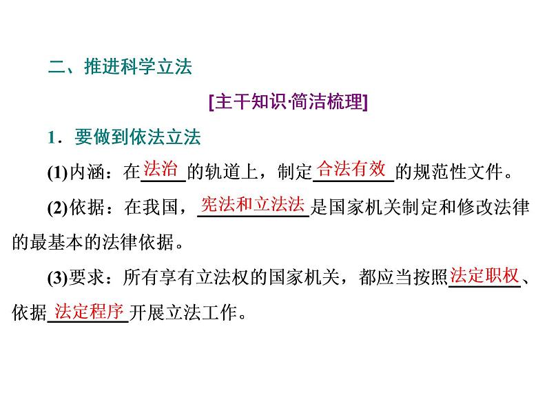 (新教材)2019-2020新课程同步统编版高中政治必修三政治与法治新学案课件:第九课 第一框 科学立法 课件(35张)05