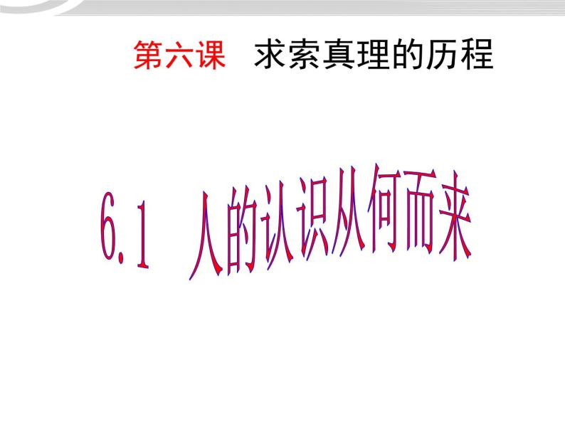 高二政治 2.6.1人的认识从何而来课件 新人教必修401