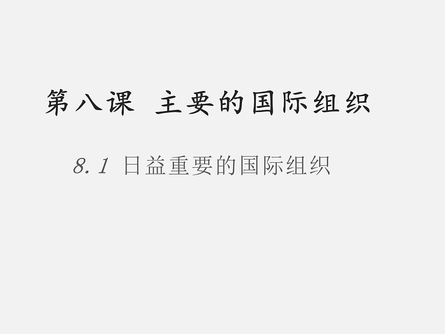 8.1+日益重要的國際組織 課件第1頁