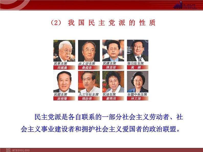 高中政治新课程课件:3.6.3 共产党领导的多党合作和政治协商制度:中国特色的政党制度(人教必修2)07