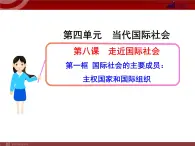 课件PPT 高中政治新课程课件：4.8.1 国际社会的主要成员：主权国家和国际组织（人教必修2）