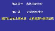 政治思品人教版 (新课标)第四单元 当代国际社会第八课  走进国际社会1 国际社会的主要成员：主权国家和国际组织说课课件ppt