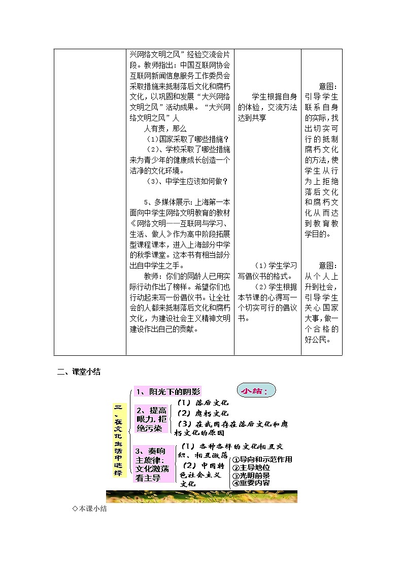 高中政治 第4单元 第8课 第2框 在文化生活中选择教材分析与导入设计1 新人教版必修3 教案02