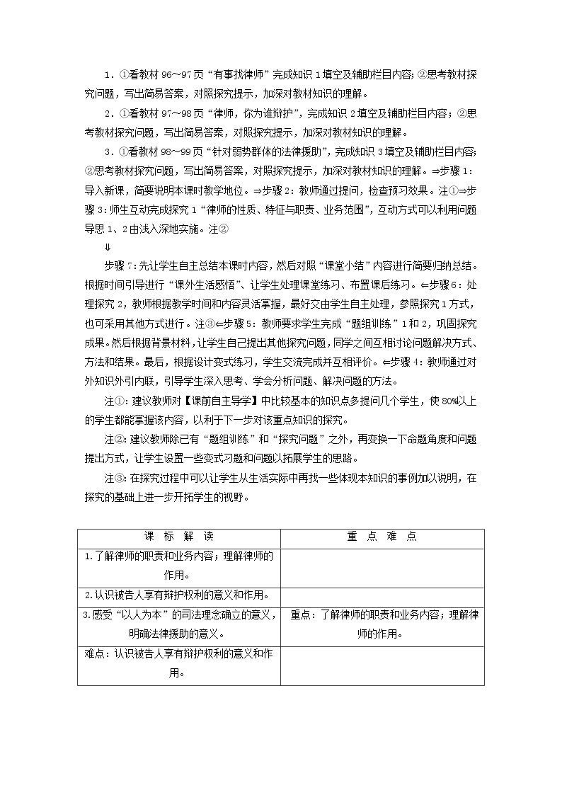 高中政治 6.5 律师面面观教学设计 新人教版选修502