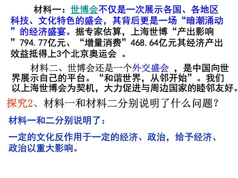 高二政治必修3课件:1-1-2文化与经济政治(新人教版)03