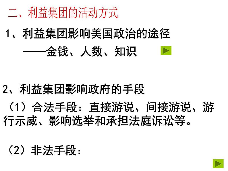 高中政治课件:美国的利益集团08