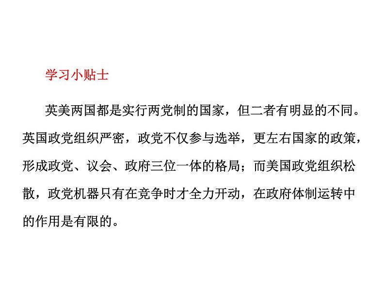 高中政治复习课件 选修3 专题3 联邦制、两党制、三权分立制:以美国为例04