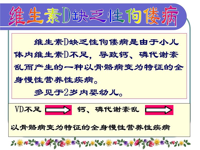 《儿科护理》第7章 第2节 维生素D缺乏性佝偻病患儿的护理 课件08