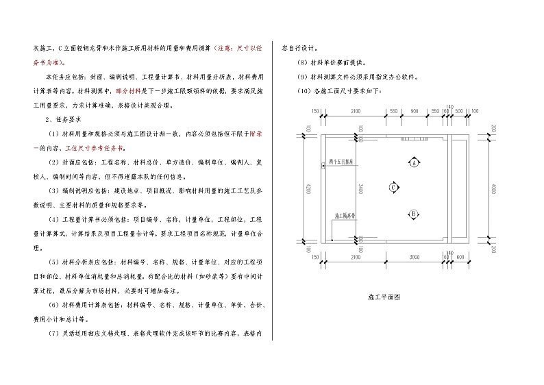 2022年全国职业院校技能大赛中职组 建筑装饰技能赛项模拟赛题(word版)02
