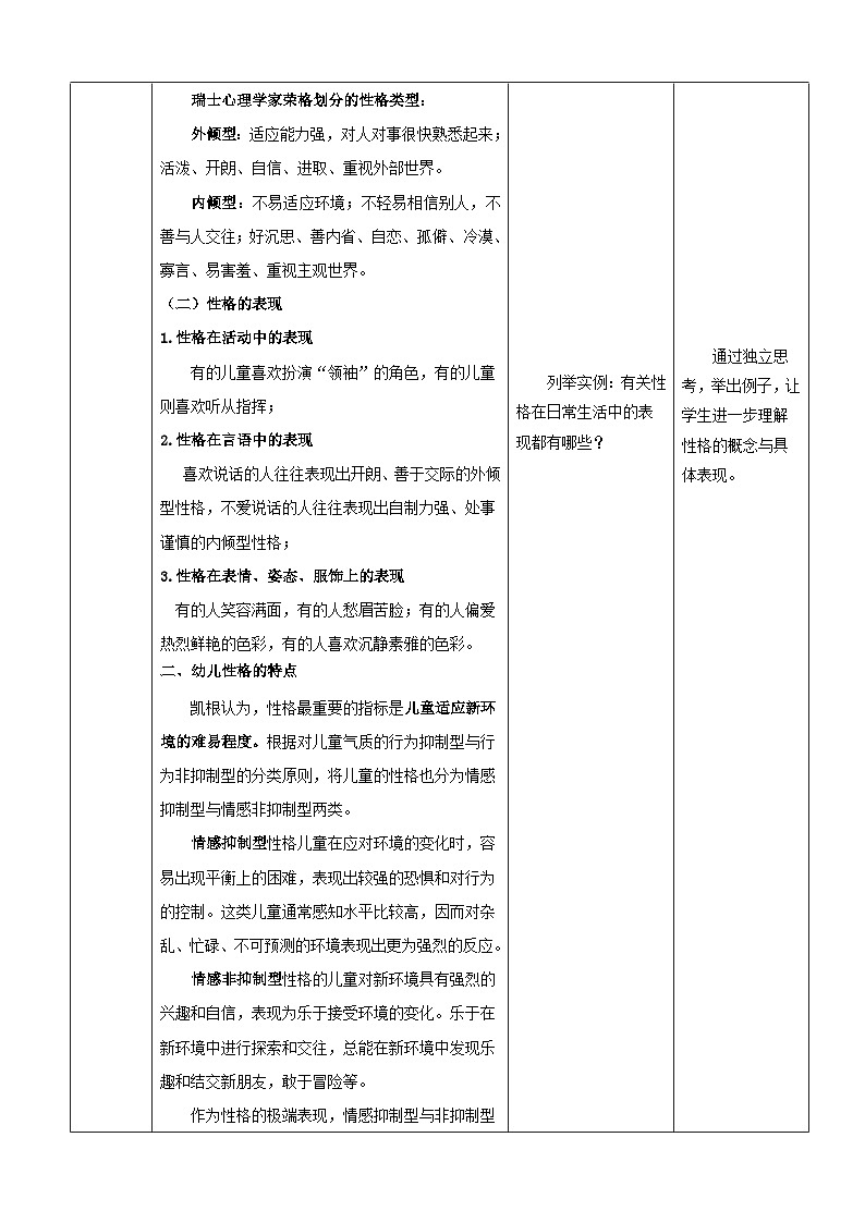 第五章第三節(jié)幼兒的性格（教案）-《幼兒心理學(xué)》（人教版第二版）第3頁