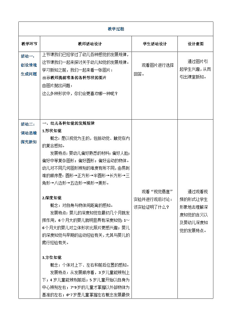 第二章+第一节+幼儿感知觉的发展+2(教案)-《幼儿心理学》(人教版第二版)第2页