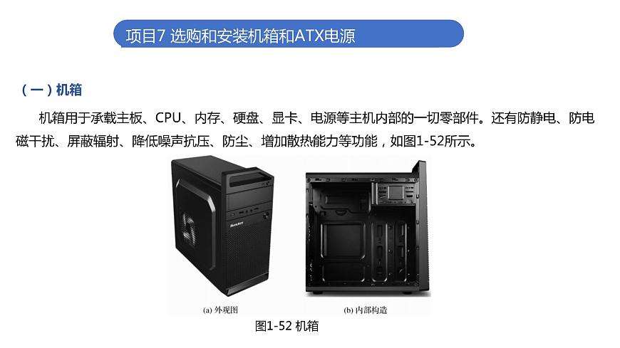 07《項目7 選購和安裝機箱和ATX電源》 ppt課件第1頁