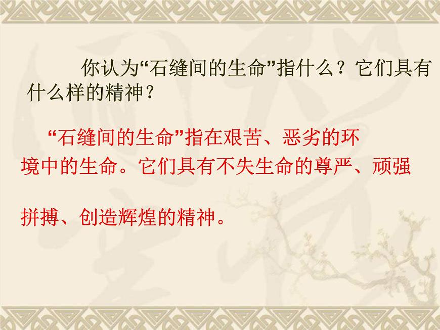 (人教版)中職語(yǔ)文基礎(chǔ)模塊下冊(cè)：第6課《石縫間的生命》同步課件第2頁(yè)