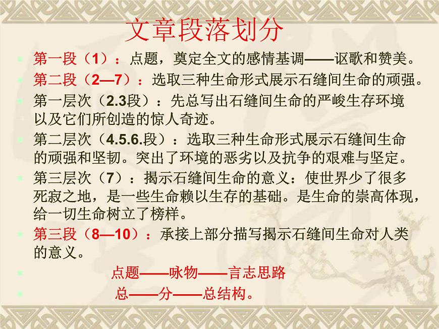 (人教版)中職語(yǔ)文基礎(chǔ)模塊下冊(cè)：第6課《石縫間的生命》同步課件第8頁(yè)