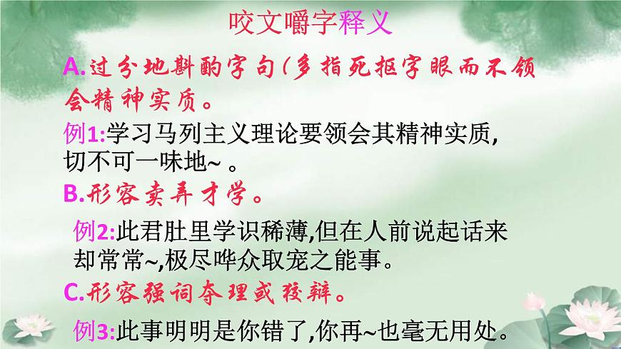 (人教版)中職語(yǔ)文基礎(chǔ)模塊下冊(cè)：第7課《咬文嚼字》同步課件第4頁(yè)