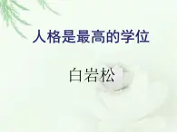 人格是最高的学位PPT课件