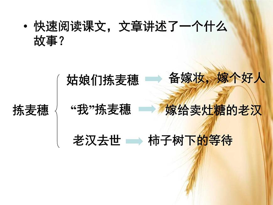 【語(yǔ)文版】中職語(yǔ)文基礎(chǔ)模塊上冊(cè)：第4課《揀麥穗》ppt課件（2）第8頁(yè)