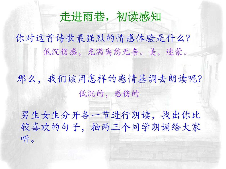 高教版(中职)语文基础模块 下册 《雨巷》课件07