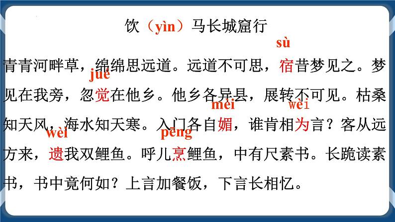 高教版中职高中语文基础模块上册 第2单元 古诗词《饮马长城窟行》课件第3页