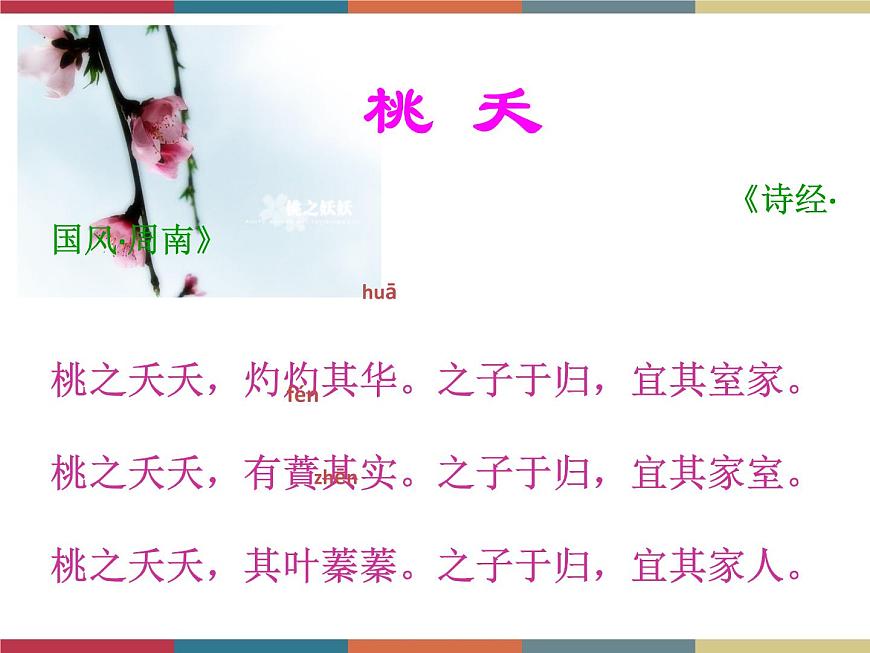 高教版中職高一語文基礎(chǔ)模塊下冊 第1單元 古詩詞《桃夭》課件第4頁